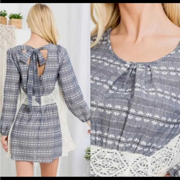 NWT Anthropologie Ryu Lace Cutout Peasant Dress Size L - Picture 2 of 16